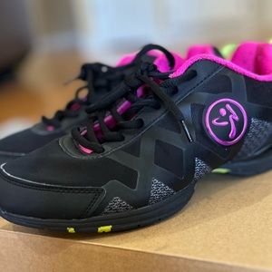 Zumba Flex II Remix Dance Shoe Black Hot Pink Women’s Size 7